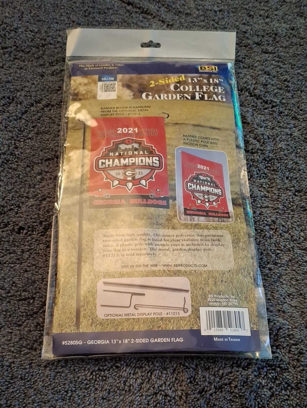 Georgia Bulldogs 2021 National Champions Garden Flag - Red & Black